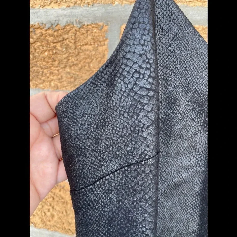 Lavender brown BLACK LEATHER DRESS small - Picture 7 of 11